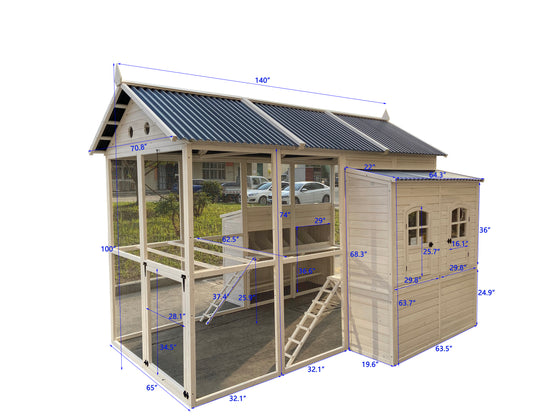 Modern Countryside Open Concept Chicken Coop (DDP-1554PVC)