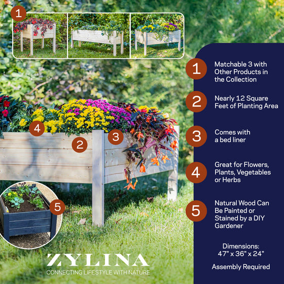 Raised Garden Planter Collection- 47.5"(L) x 36"(W) x 22"(H) (DDP-2168XL)