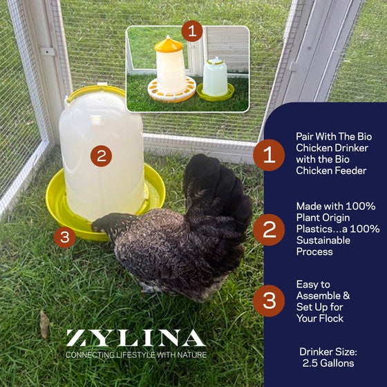 Zylina Bio Chicken Waterer 2.5 Gallon (G-11092)