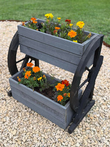  Rustic Wagon Wheel 2- Tier Planter (DDP-1854)