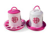 Zylina Chicken Waterer 1.5 Gallon and Feeder 13 lbs Combo in Fuchsia (Z-PFScombo)