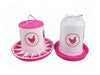 Zylina Chicken Waterer 3.7 Gallon and Feeder 26 lbs Combo in Fuchsia (Z-PFLcombo)