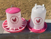 Zylina Chicken Waterer 3.7 Gallon and Feeder 26 lbs Combo in Fuchsia (Z-PFLcombo)