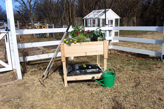 Raised Garden Planter with Storage Shelf- 36”(L) x 36”(W) x 36”(H) (9 Square Feet of Planter Space!)
