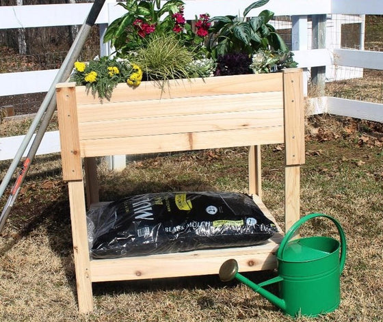 Raised Garden Planter with Storage Shelf- 36”(L) x 36”(W) x 36”(H) (DDP-1840)